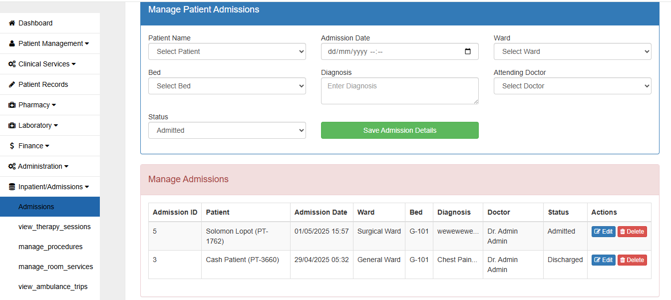 Comprehensive Hospital Management Software